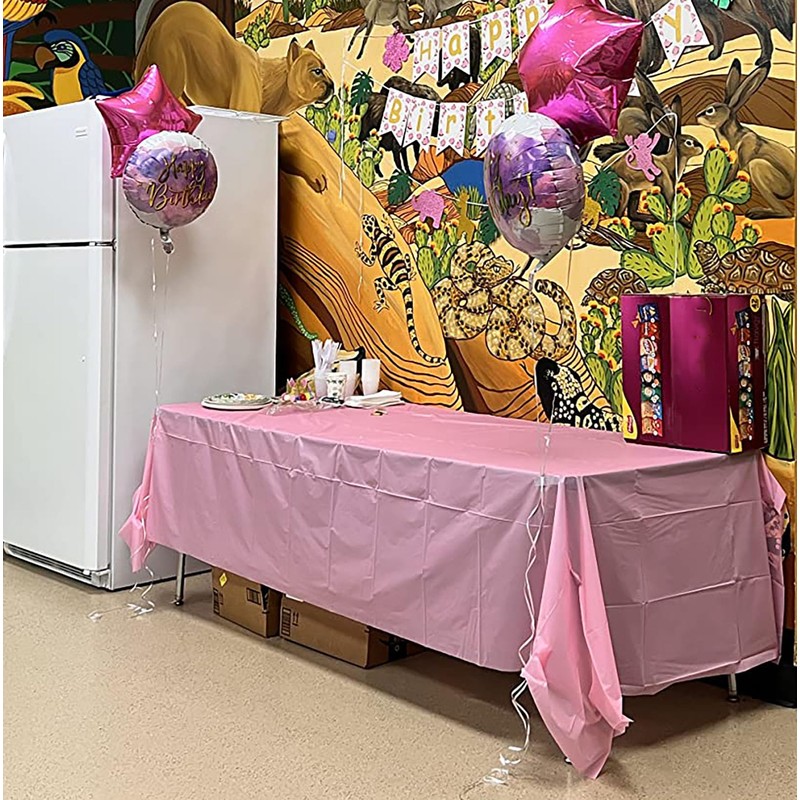 1 Pack Plastic Tablecloths Disposable Table Covers 54 inch x108