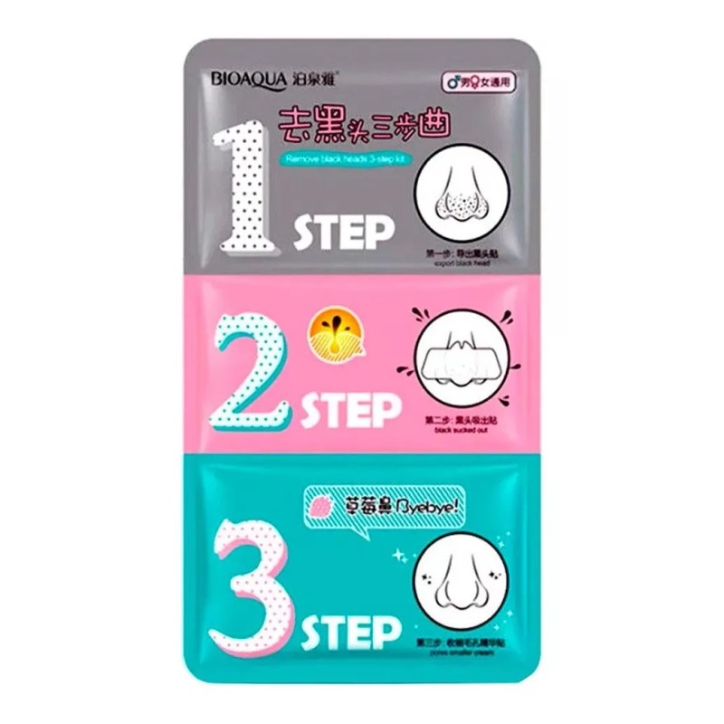 Bioaqua 3 Pasos Remueve Puntos Negros Reduce Poros 5pz