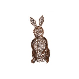 Mud Pie Woven Led Bunny Sitter, Brown