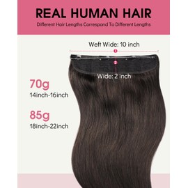 Youngsmile Wire Hair Extensions #1B Natural Balck Invisible Line Wire for Real Human Hair Fish Line 14Inch Hair Extensions 70g Straight Hidden Thick Hair Exteniosn for Women(wire#1B-14inch)