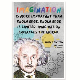 Albert Einstein Quote Classroom Poster - Science Classroom Poster - Physics Class Poster - 12 x 18 Inch - Classroom Decor - Classroom Must Haves - Back To School Decor - CPS0555