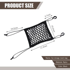 Dogary 1 PC Dog Car Net Barrier, Pet Anti-collision Protection Barrier, Multifunctional Car Divider, Retractable Double-layer Mesh Storage Bag, Easy to Install, Suitable for Most Cars (Black)