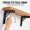2-Pack Folding Shelf Brackets with 90° Lock & Press-to-Fold Design