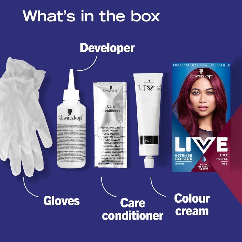 Schwarzkopf LIVE Intense Colour, Long Lasting Permanent Purple Hair Dye,