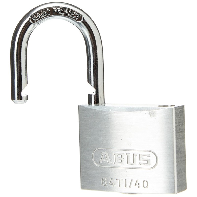 ABUS Vorhängeschloss Titalium 64TI/40 - Kellerschloss mit Schlosskörper aus Spezial-Aluminium