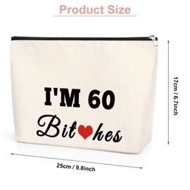 60th Birthday Gifts for Women Makeup Bag Gifts 60 Year Old Birthday Gifts for Wife Mom Grandma Aunt Friends 1984 Birthday Gifts Turning 60 Gifts Best Sixty Birthday Gifts Cosmetic Bag