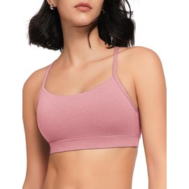 Yvette Y Back Yoga Bras for Women Low Impact Spaghetti Thin Strap Workout Top with Removable Pads, Pink, 2XL