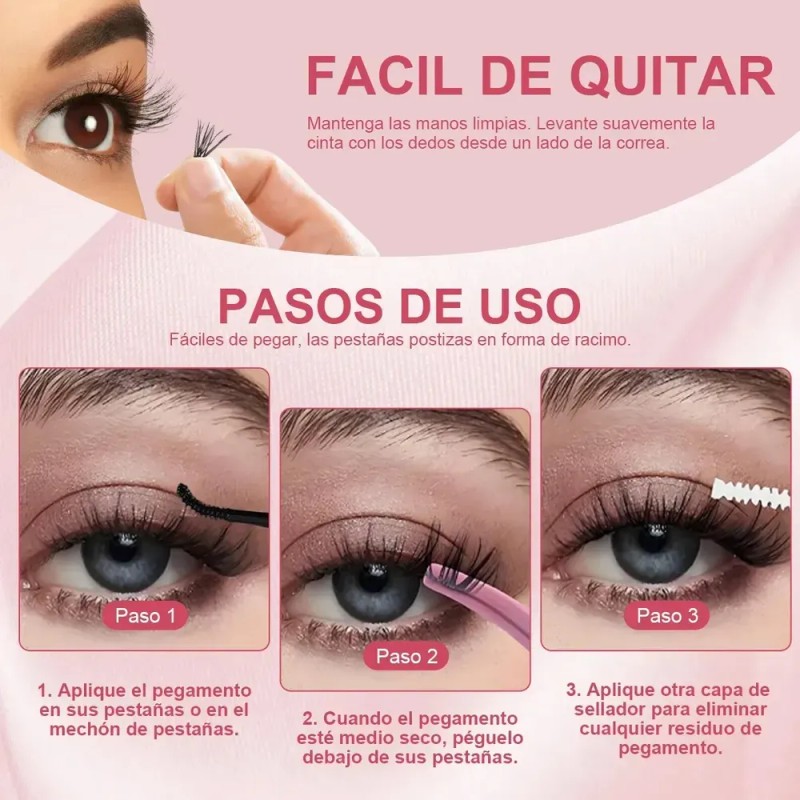 Kit Extensión Pestañas 9-18mm 800pcs Maquillaje Completo Diy
