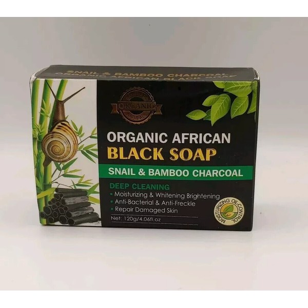 Pei Mei Organic African Black soap Snail & Bamboo Charcoal 4.06