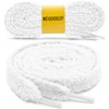 WEGOODZF Flat Fuzzy Shoe laces: Soft Wide White Plush Shoelaces