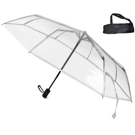 Sternenfunke Umbrella Foldable Transparent Pocket Umbrella, transparent-white