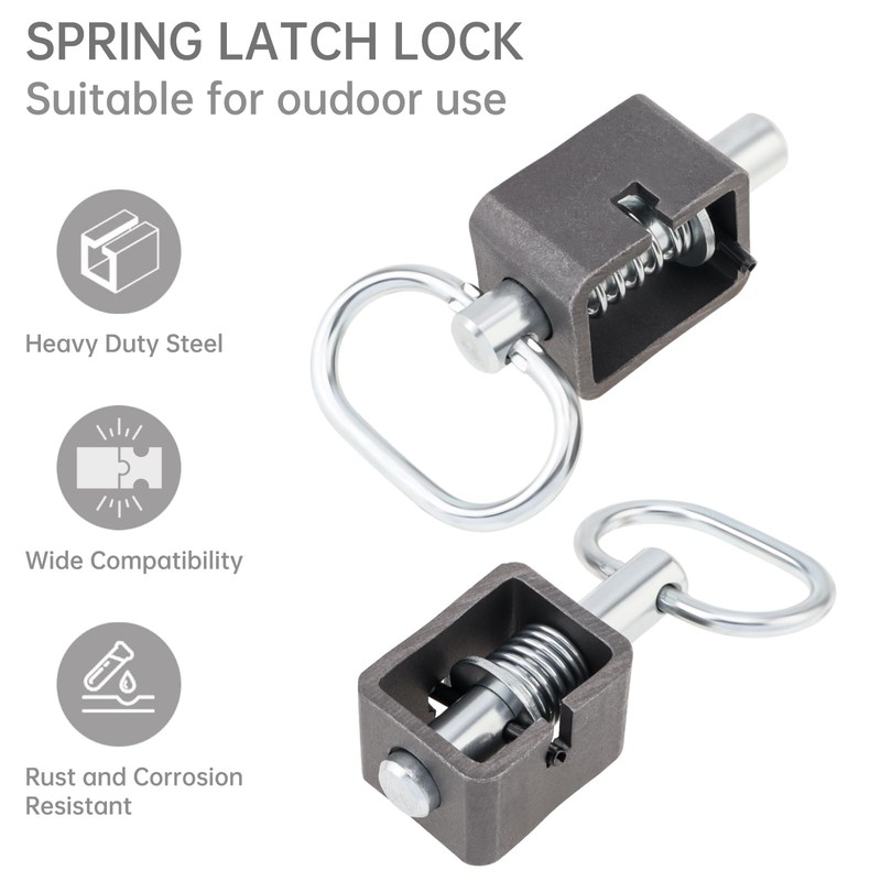 HOJLKLD Spring Latch Lock, Heavy Duty Weld-On Spring Loaded Latch