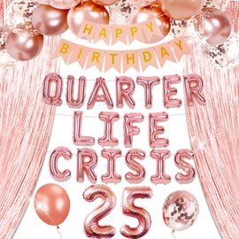 Quarter Life Crisis 25 Birthday Decorations Fun Birthday Party Decorations 25th Birthday Decor Quarter Life Crisis party Supplies Twenty Fine Birthday