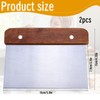 Bench Scraper for Baking, 2PCS Dough Scrapers Wooden Handle Dough