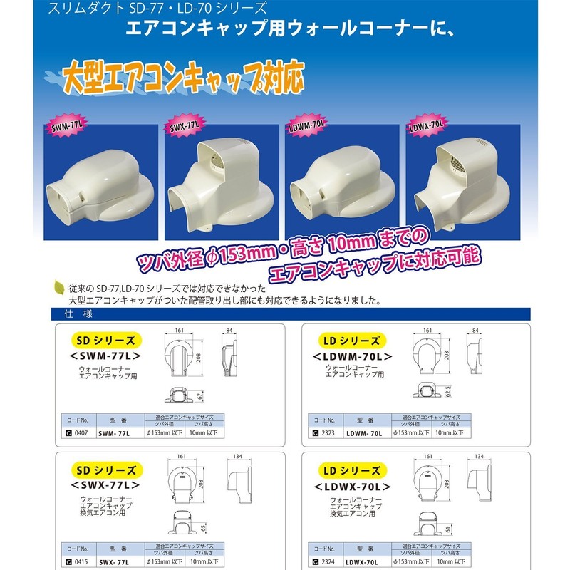 Inaba Denko LDWX-70-G Decorative Plumbing Cover, Wall Corner, Air Conditioner