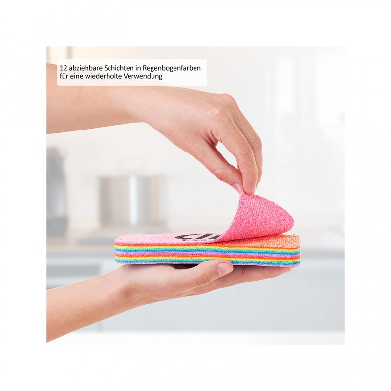 Genius Clia Rainbow Kitchen Sponge, Pot Sponge, Cleaning Sponge, Unviersal