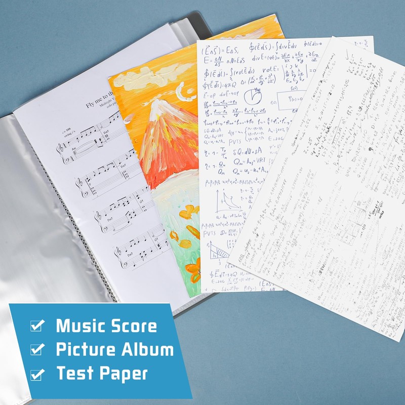 2 Pcs A4 Display Folders, 120 Pockets A4 Display Book