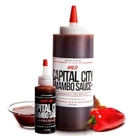 Capital City Mambo Sauce Sampler Pack – Washington DC–Style Sauce, Mild & Sweet Hot (12oz + 2oz) – Signature Sweet & Tangy Flavor for Chicken Wings, Pork, Beef & Everyday Meals, Gourmet Pantry Staple