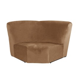 MIFXIN Corner Sofa Cover 1 Piece Velvet Stretch Corner Couch Cover for Sectional Recliner Sofa Slipcover Reclining L Shape Sofa Couch Additional Seat (Camel)