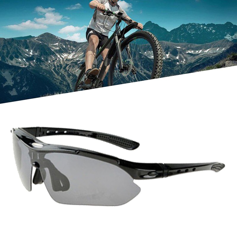 Cycling Sunglasses UV 400 Protection Clear 4 Replaceable Lens Sports