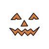 CafePress Pumpkin Face Sticker Rectangle Bumper Sticker Car Decal