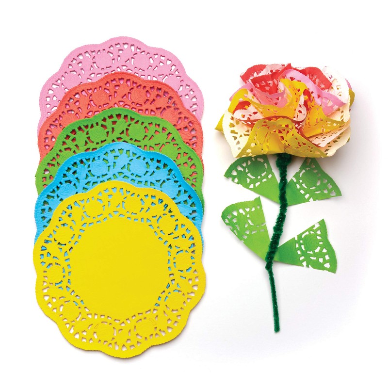 Baker Ross EV191 Coloured Paper Doilies Value Pack — ⁠Creative