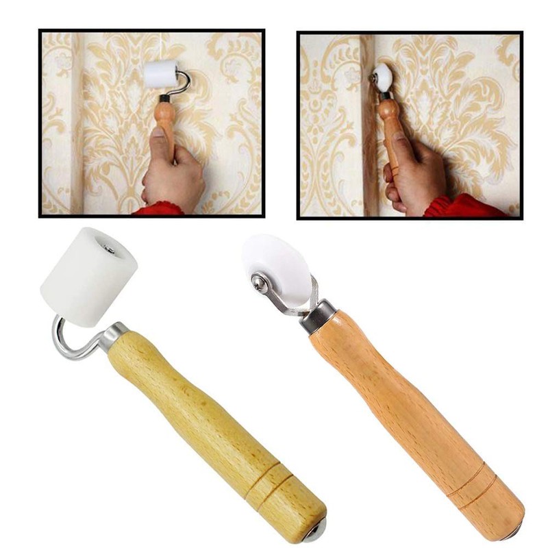 2Pcs Wallpaper Decorating Roller Flat Pressure Roller Internal External Corner