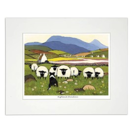 Thomas Joseph 'Highland Showdown' Mounted Print Sheep Art