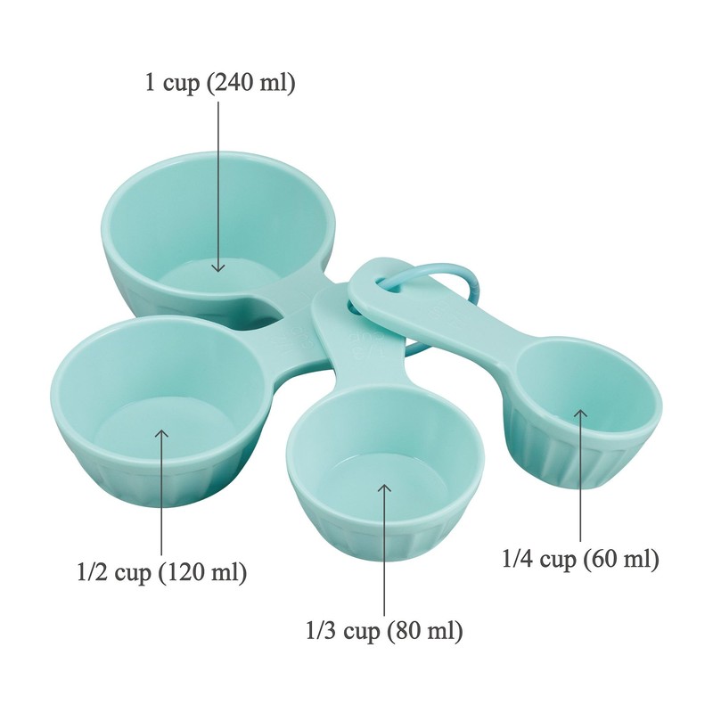 UPware 4-Piece Multi-Purpose Liquid and Dry Melamine Measuring Cups Set,