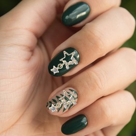 NOLITOY 3 Nail Art Charms, 20pcs Rhinestones Stars Nail Jewels, Gold Pentagram Nail Gems for DIY Crafts Jewelry Face Makeup DIY Decoration Nail Supplies