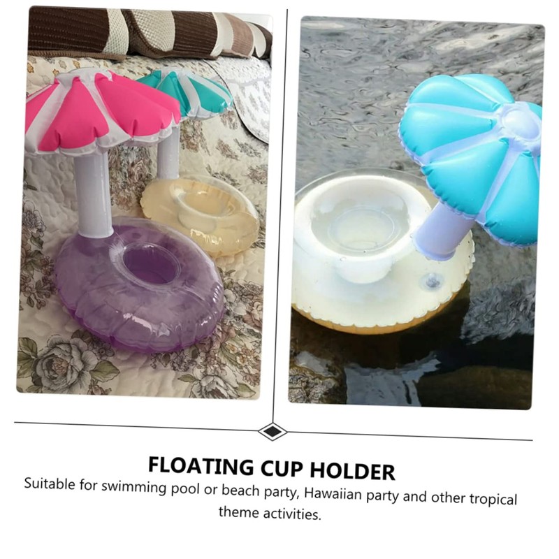 LABRIMP 3 Pack PVC Floating Drink Coasters Inflatable Coasters for