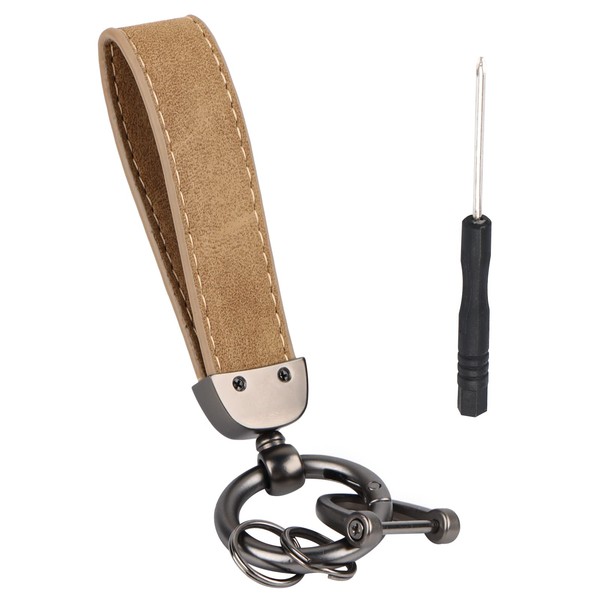 Byffoer Short Key Chain, Leather Keyholder, Wristlet Keychain Lanyard Wrist