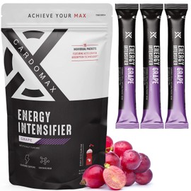 CardoMax Clear Liquid Mix - Pre-Workout + Caffeine, BCAA, & 100% B3, 6&12 Vitamins - Natural Tasting Flavor for Keto, Sugar Free & Vegan Diets. - Grape Flavoring (15 Count)