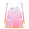 WANDF Drawstring Backpack with Shoulder Pad Sports Gym Backpack with