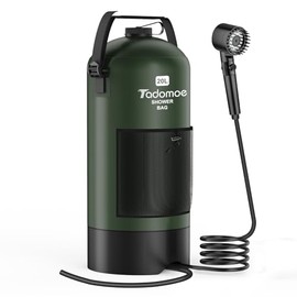 Tadomoe Portable Shower for Camping, 5-Gallon Shower Bag for Camping,Portable Shower Head Offers Home Shower Experience for Camping,Hiking,Beach Trips,Green