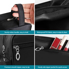 Toiletry Bag for Men, FITDON Portable Travel Wash Bag, Waterproof Shaving Bag Gym Shower Bathroom Bag Dopp Kit Make Up Bag, Black