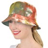 C.C Sombrero unisex 100% algodón plegable reversible teñido anudado, Mostaza/Salvia,
