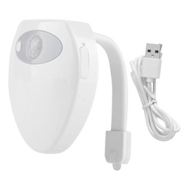 MOUMOUTEN Toilet Night Light Motion Sensor, Mini Toilet Lamp USB Charging Body Induction Night Light with Motion Sensor Bathroom Accessory, 8 Color Changing