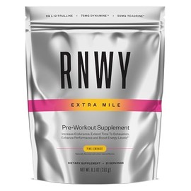 RNWY Pink Lemonade Extra Mile Stim Free Pre Workout Powder, 6g L-Citrulline, Sugar Free, Energy + Endurance, Focus + Motivation, 21 Servings