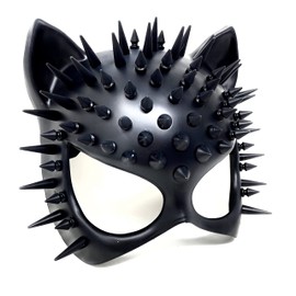 Masquerade Mask For Women, Cat Design, Venetian Style, Costume Party Mardi Gras Masks (Black)
