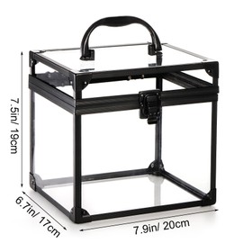 Okllen Crown Box, Clear Cosmetic Case, Acrylic Artists Display Case, Toiletry Train Case with Latches & Handle