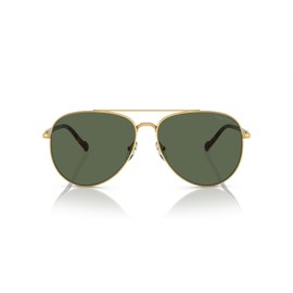 Vogue Eyewear Men's VO4290S Aviator Sunglasses, Gold/Dark Green Polarized, 60 mm