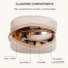 HBselect Small Makeup Bag for Purse Mini Make up Pouch Cute Cosmetic Pouch Make Up Organizer Case for Backpack Toiletry Bag Waterproof Square Pouch with Zipper for Women with Slip-in Pockets