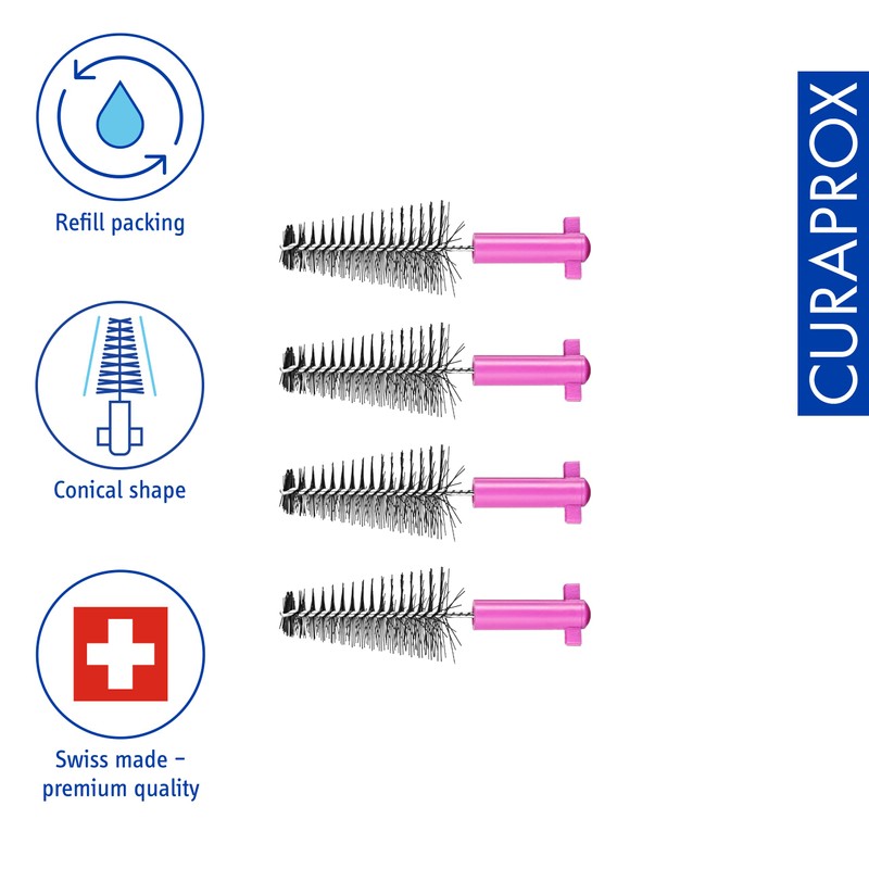 Curaprox Black is white carbon M refill, 4x