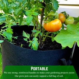 Farm Plastic Supply - 7 Gallon Fabric Grow Bags - (10 Pack) - Nonwoven Fabric Pots with Handles, Grow Bag, Plant Grow Bags, Garden Bag, for Farming, Gardening, Agriculture