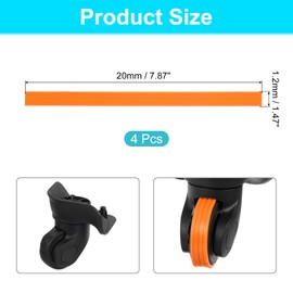 uxcell 2Pcs Luggage Wheels Covers, Anti-Noise Luggage Wheel Silent Protector Covers for Luggage Suitcases or Office Chairs Caster, Orange