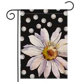 EKOREST Summer Watercolor Daisy Garden Flag for Outdoor Watercolor Flowers with White Dots Small Yard Flag for Spring Outdoor Seasonal Decor for Farmhouse Holiday 12x18 Inch Double Sided