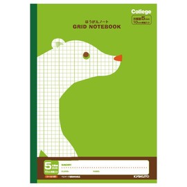 Kyokuto LT01LG B5 College Animal Series Study Notebook, 0.2 inch (5 mm) Grid lines, Animal: Bear