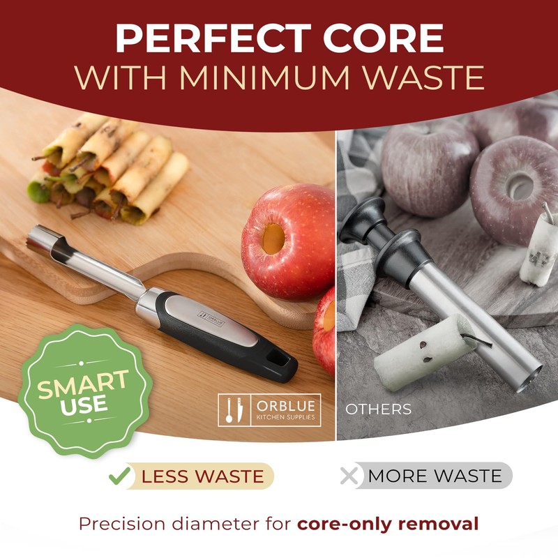 Orblue Premium Apple Corer Tool - Durable Stainless Steel Fruit