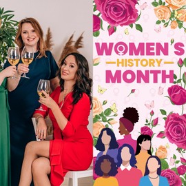 Womens History Month Decorations Door Cover Women's History Month Door Banner International Womens Day Hanging Banner Decorations Celebrate Female Liberation Party Decor